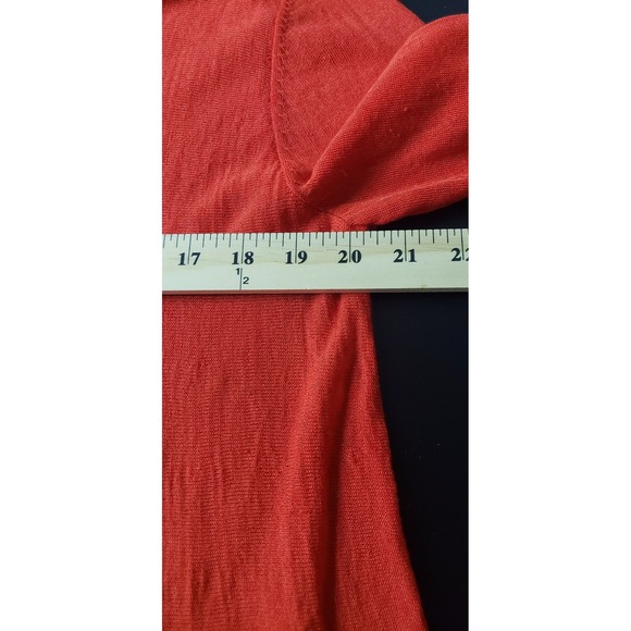 Eileen Fisher Red Organic Linen Blend Sheer Knit M Tunic Top Valentine's Day - Picture 7 of 8